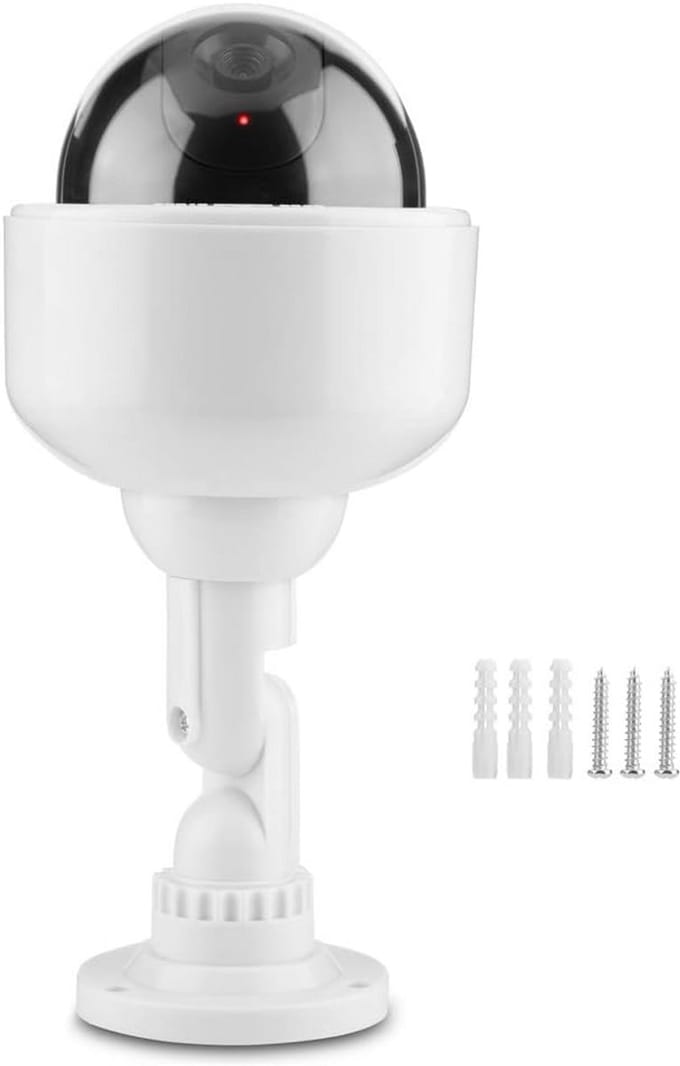 Dummy Beveiligingscamera - Nep Camera - Afschrikken Indringers - Knipperend LED - 360 graden rotatie - Wit
