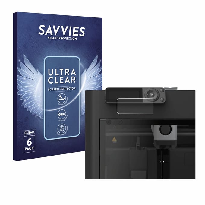Savvies - Screenprotector voor Bambu Lab P1S 3D Printer - Folie Beschermfolie transparant 6 Stuks