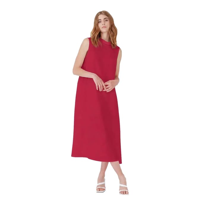 Lange jurk met strik op de rug vrouw Haris Cotton Essentials