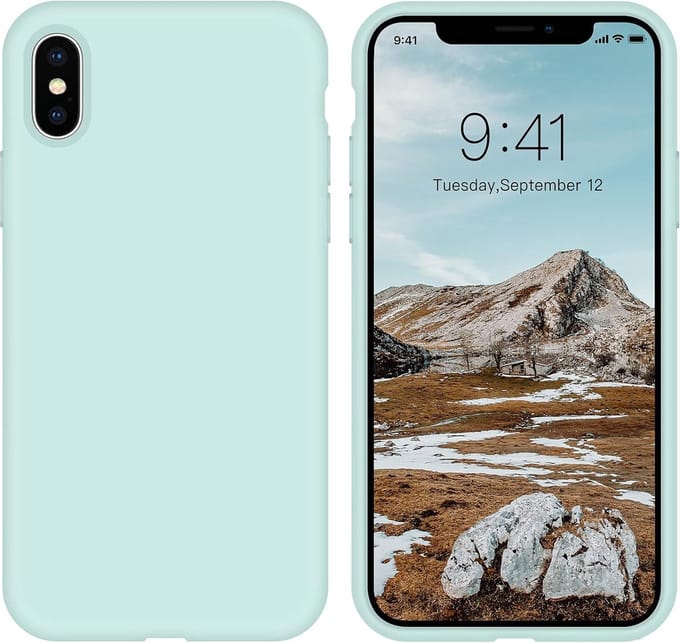 Solid hoesje Soft Touch Liquid Silicone Flexible TPU Cover - Geschikt voor: iPhone XS Max - Mint