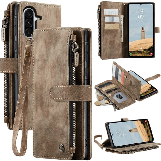 Caseme Samsung Galaxy A56 Vintage Wallet Hoesje Bruin