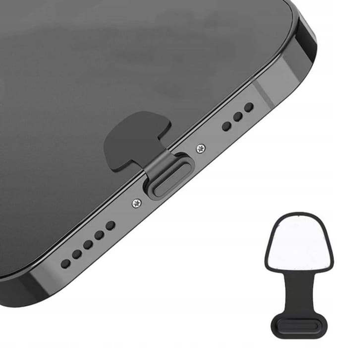 GSM Hurt - Stofplug USB Type-C - Siliconen - Zwart