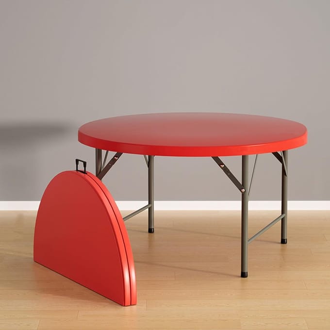 Draagbare Klaptafel - Campingtafel Picknicktafel - Buiten Eten - Lichtgewicht Met Handvat - 122cm Groot - Rood