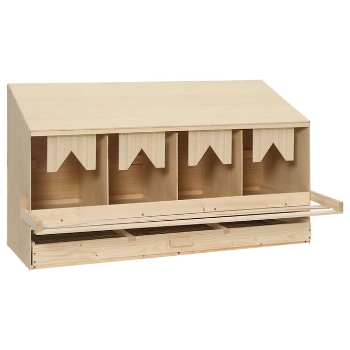 vidaXL - Kippenlegkast - 4 - compartimenten - 106x40x59 - cm - massief - grenenhout