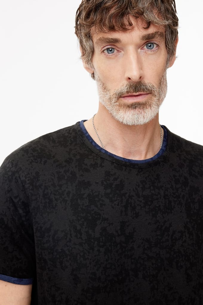 John Varvatos Reyes Reversible Burnout Crew Black Taglia: S | Magliette basic Outlet | Uomo | Nero