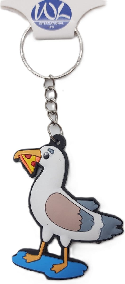 Sleutelhanger Zee Meeuw Pizza | Seaside Seagull | Strand