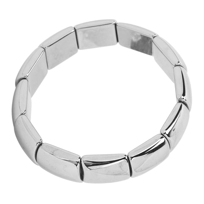 Terahertz Armband Rechthoek Kralen Stretch Bangle Vrouw Mannen Armband Cadeau Healing Stone white