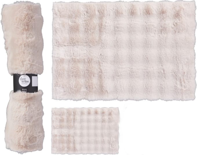 Home & Styling Vloerkleed Faux Fur - 90x60cm - Wit