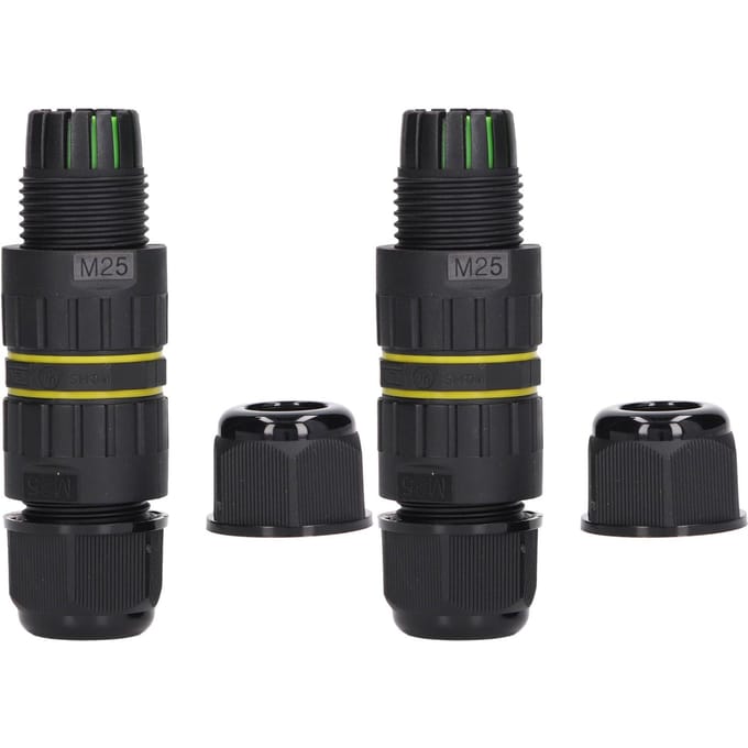 2 STKS Aansluitdoos Connector Tuin M25 4-aderig IP68 Waterdicht 10?14mm Elektrische Stroomkabel