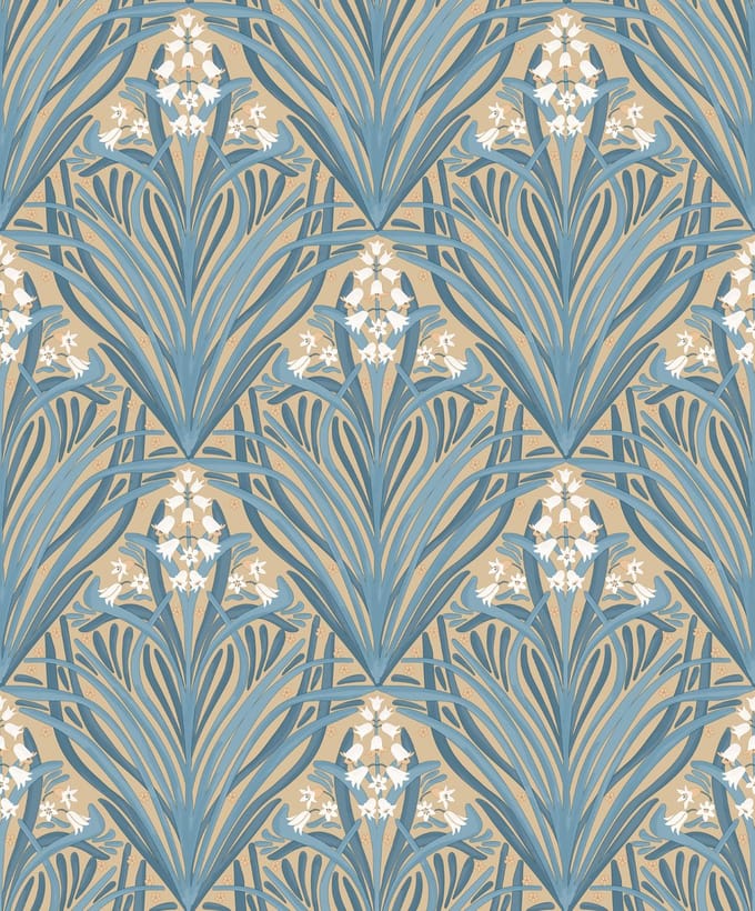 Dutch Wallcoverings - Elegance- ornament oker/blauw - M661-04