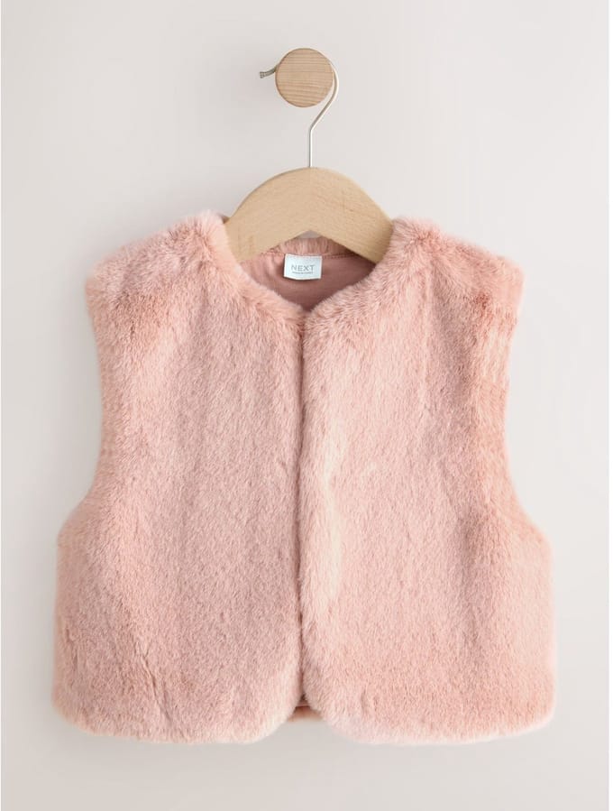 Next - Meisjes - Bodywarmer van imitatiebont - Roze