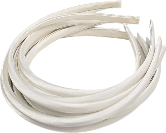Fako Fashion - Diadeem - Hoofdband - Haarband - Satijn - 10mm - Gebroken Wit - 10 Stuks