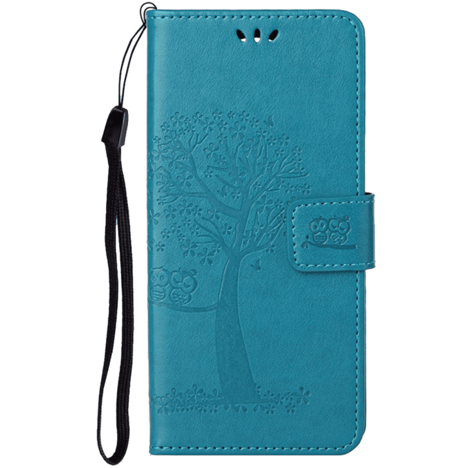 Comfycase Samsung Galaxy S21 Plus Bookcase Hoesje Uiltjes Blauw