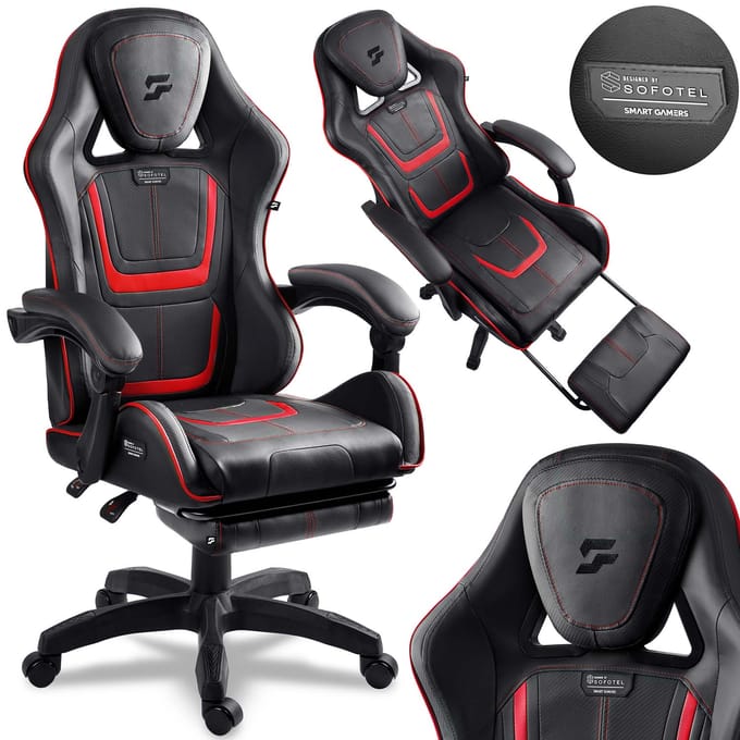 Sofotel Specter Serie - Gamingstoel - Wysuwany Podnóżek - Ergonomische Rugsteun - EmbrONE™ Tapijt