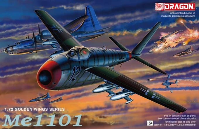 Dragon Modelbouwpakket Vliegtuigen - 5013 Messerschmitt Me P.1101 - Propeller Vliegtuig Plastic - 1:72 - Modelbouw