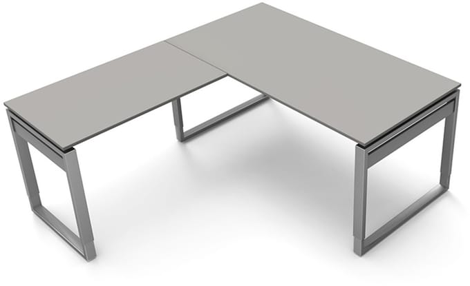 Hoekbureau Workspace 160cm grijs hoogte verstelbaar