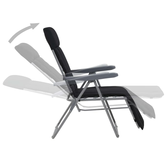 vidaXL - Opklapbare - stoelen - met - kussens, - 2 - stuks, - zwart