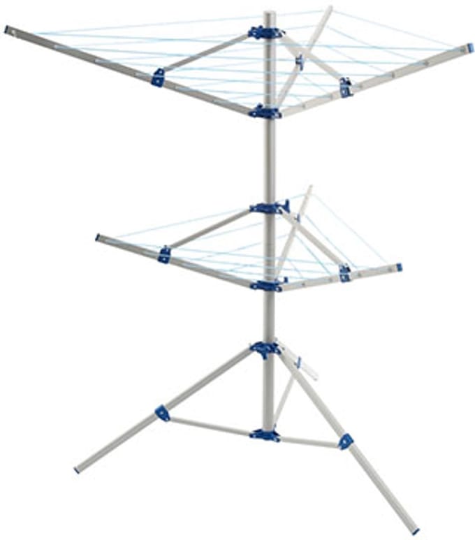 Brunner LAUN-TREE 3A Wasrek met Uitschuifbare Droogarmen - 14 Meter Drooglijn - Inklapbaar - Aluminium Frame