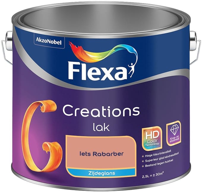 Flexa - Creations Lak Zijdeglans - Iets Rabarber - Mengverf - 2,5 L