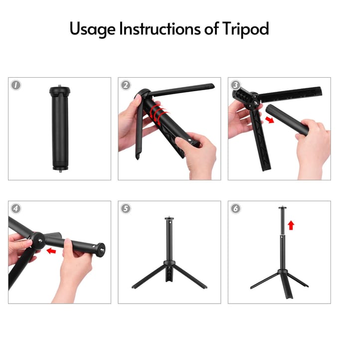 Kit d'éclairage de vidéoconférence USB Andoer avec 1 * lampe vidéo LED 5600K à intensité variable + 1 * bureau yellow