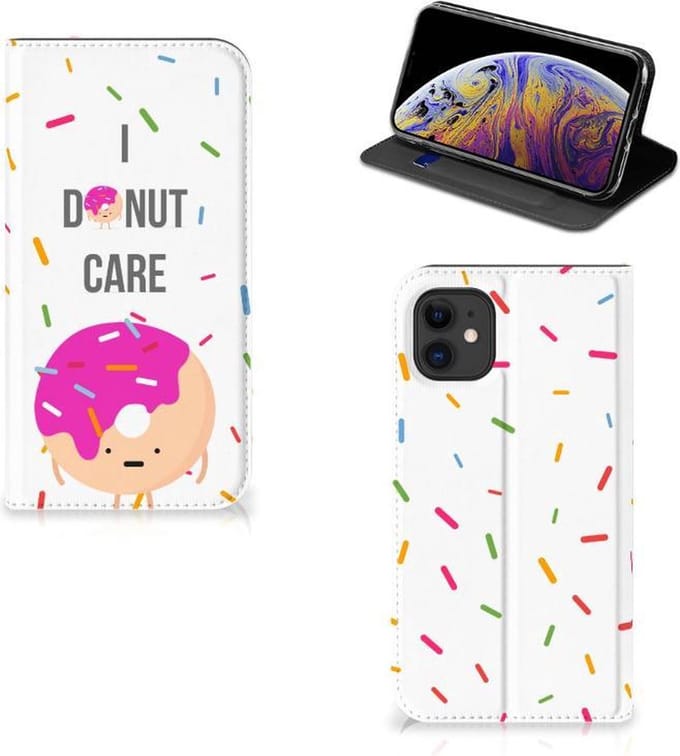 Apple iPhone 11 Flip Style Cover Donut Roze