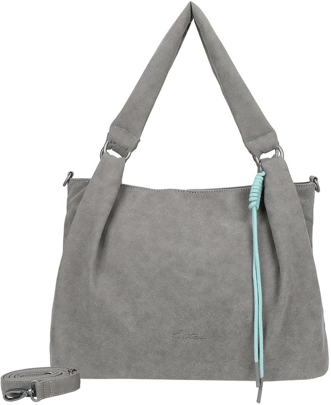Fritzi aus Preußen schoudertas Sue03 Suede Jacky Shoulder Bag Soft Dark Anthra grijs