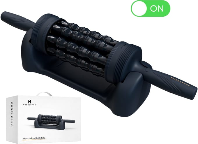 MusclePro RollMate - Foamroller Elektrisch - Elektrische Massageroller - Massage roller - Rug massage apparaat - voetmassage apparaat - Trigger point massage