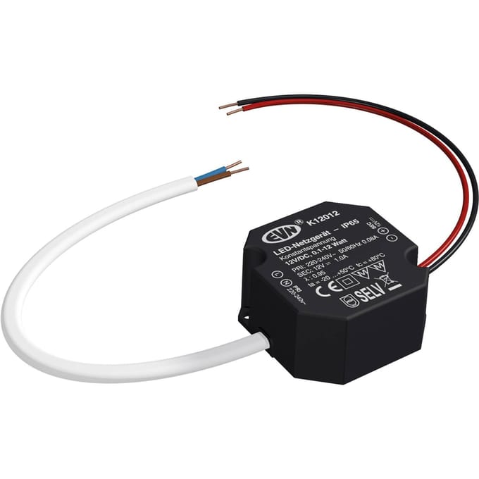 EVN Voedingseenheid 12V/DC 0,1-12W, IP65, 220-240V/AC