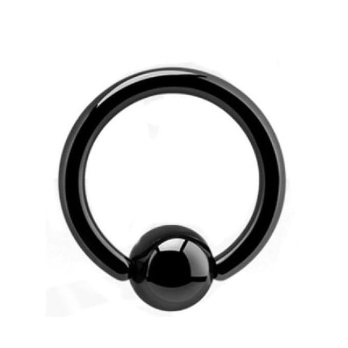 Zwarte Titanium 8 mm Ball Closure Ring (BCR) 1.6 mm. RH-Jewelry[High Quality Piercing]