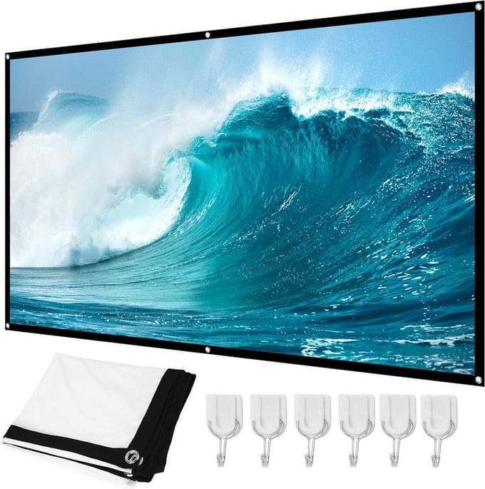 Projectiescherm - Beamer Scherm - Thuisbioscoop Ervaring - Kreukvrij HD Beeld - 84 inch - Wit