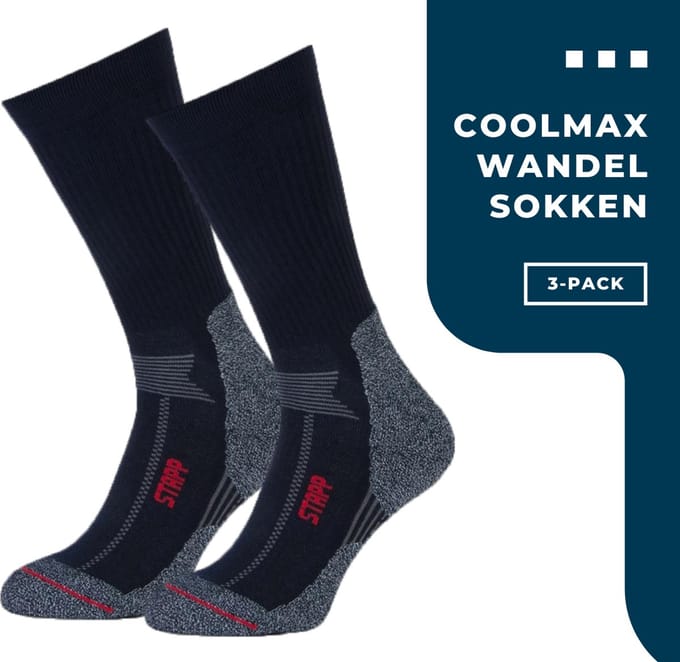 STAPP Boston 27410-149 Stevige Coolmax Wandelsokken - marine - Maat 39-42 - 3-Pack