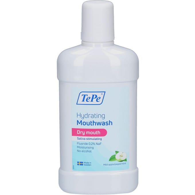 TePe Hydraterende Mondspoeling voor droge mond | Milde appel-pepermunt 500 Mondwater