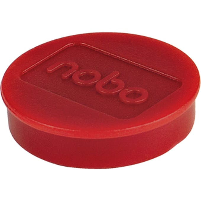 Nobo Magnetische Whiteboard Magneten - Pak Van 10 Stuks - 32mm Magneten - Rood