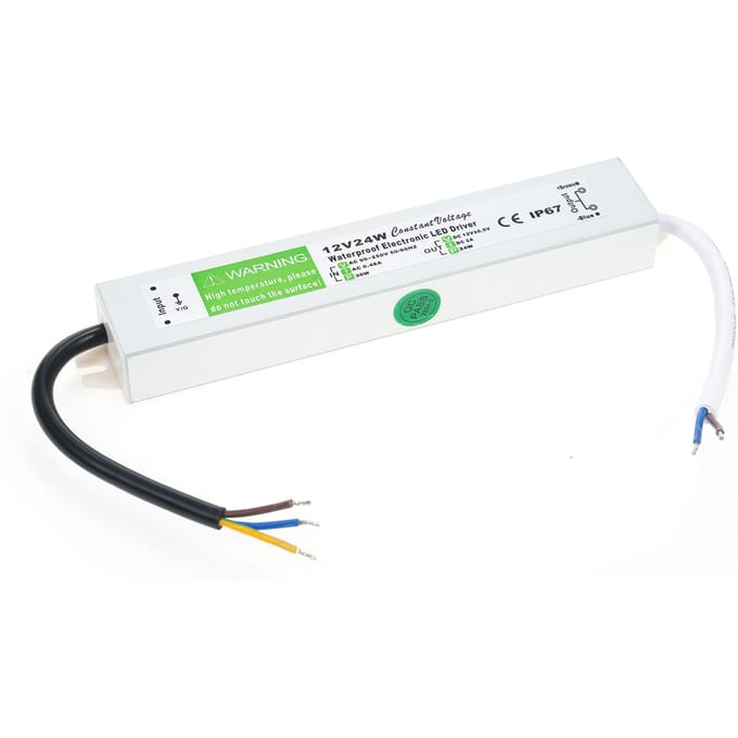 LED Driver Waterdichte IP67 Schakelvoeding Transformator Adapter AC 90V-250V naar DC 12V 50W Laag 12V 24W zilver