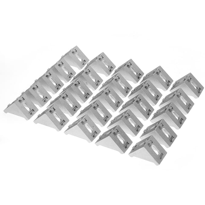 25 pièces 4040 Support d'angle en L en aluminium Support d'angle droit Fixation
