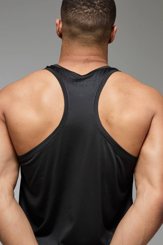 Heren Actieve Regular Lichtgewicht Essentials Gym Vest | Black | Size Medium