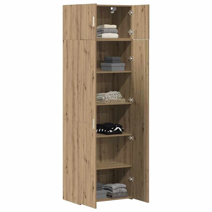 vidaXL - Opbergkast - 2 - st - Artisan - Eiken - 70 - x - 42,5 - x - 225 - cm