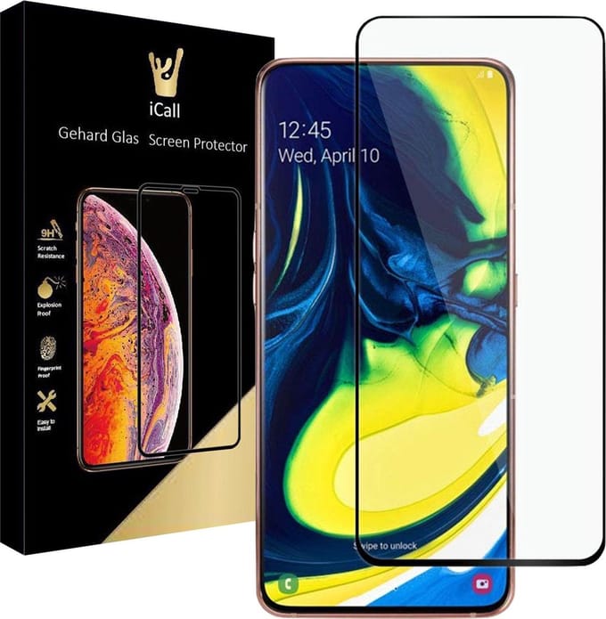 Screenprotector geschikt voor Samsung A80 - Full Screen Protector Glas