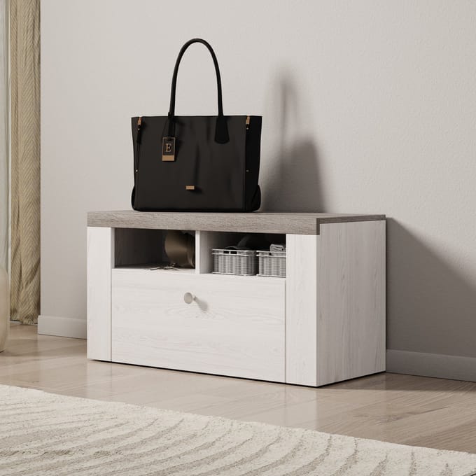 Meubella - Schoenenkast Linford - Wit eiken - 84 cm
