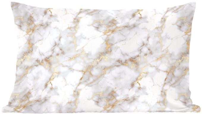 Sierkussens - Kussentjes Woonkamer - 60x40 cm - Gouden aders - Marmer - Wit