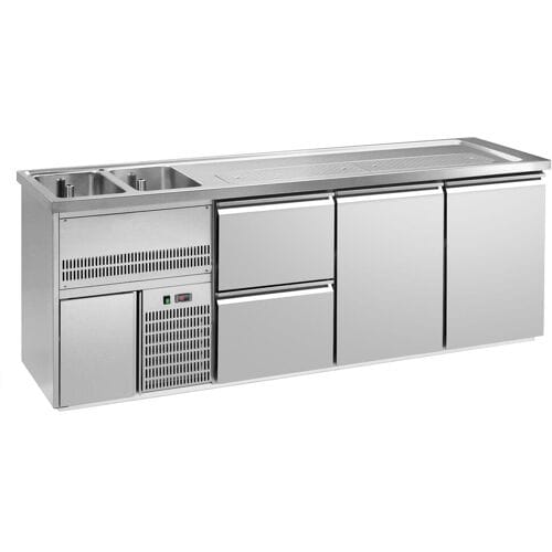 GGM Gastro Biertheke Premium PLUS - 2500x700mm - 2 Türen & 2 Schubladen