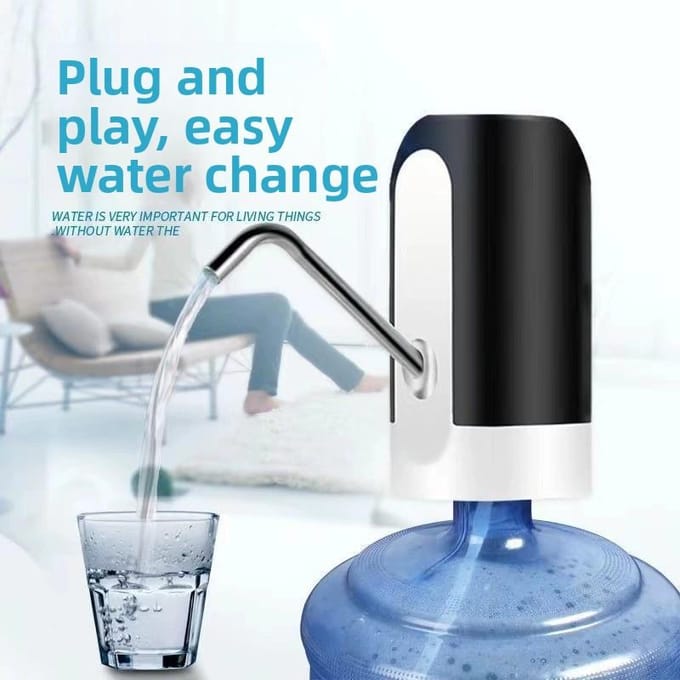 Pompe à eau électrique automatique pour bonbonne, distributeur portable rechargeable par USB black