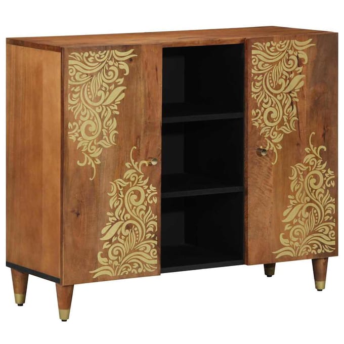 vidaXL - Dressoir - Bruin - 90 - x - 33 - x - 75 - cm - Massief - Mango - Hout