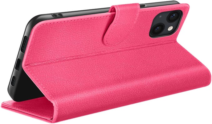 Zanae, Hoesje geschikt voor iPhone 13 - Wallet Case & Magneetsluiting, Fuchsia