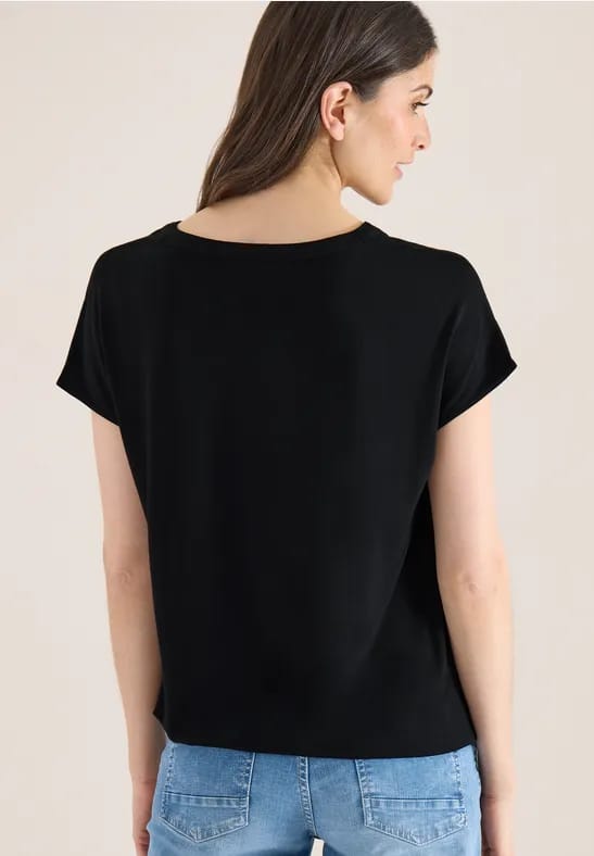Blouse met korte mouwen en structuurmix
