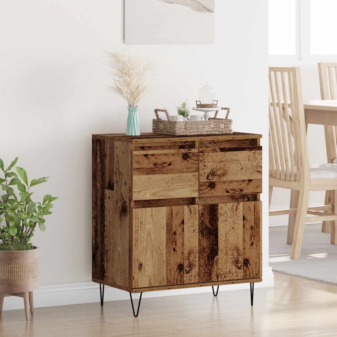 vidaXL Dressoir Oud Hout 60 x 35 x 70 cm Gemonteerd hout en ijzer