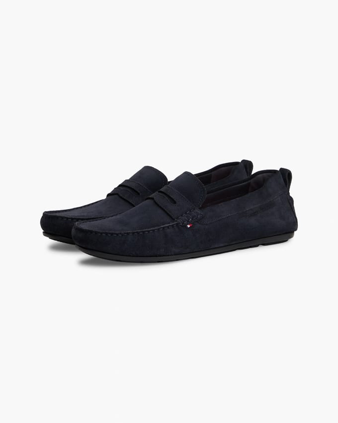 Tommy Hilfiger - Heren Instappers Suede Mocassins - Blauw - Maat 42