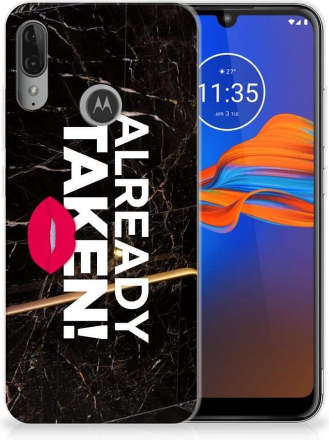 Motorola Moto E6 Plus Siliconen hoesje met naam Already Taken Black