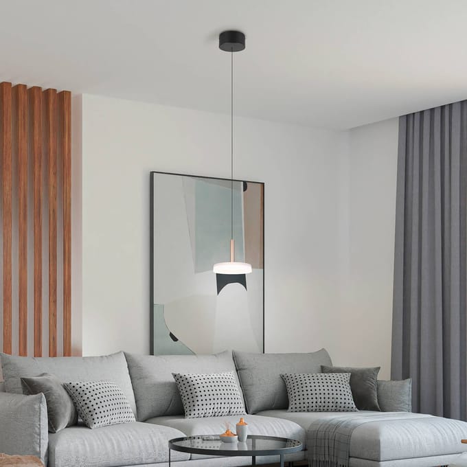 Trio Lighting LED hanglamp Celeste, wit/bruin, Ø 22 cm, glas, dimbaar