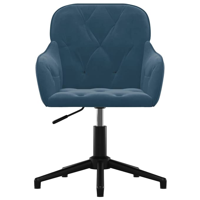 vidaXL - Kantoorstoel - draaibaar - fluweel - blauw